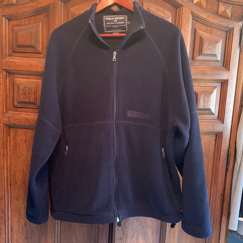 Ralph Lauren polo jeans men fleece zip up navy XL